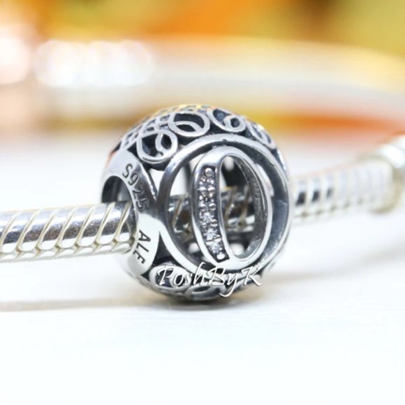 PANDORA Vintage Initial Letter O Charm 791859CZ - Picture 1 of 2